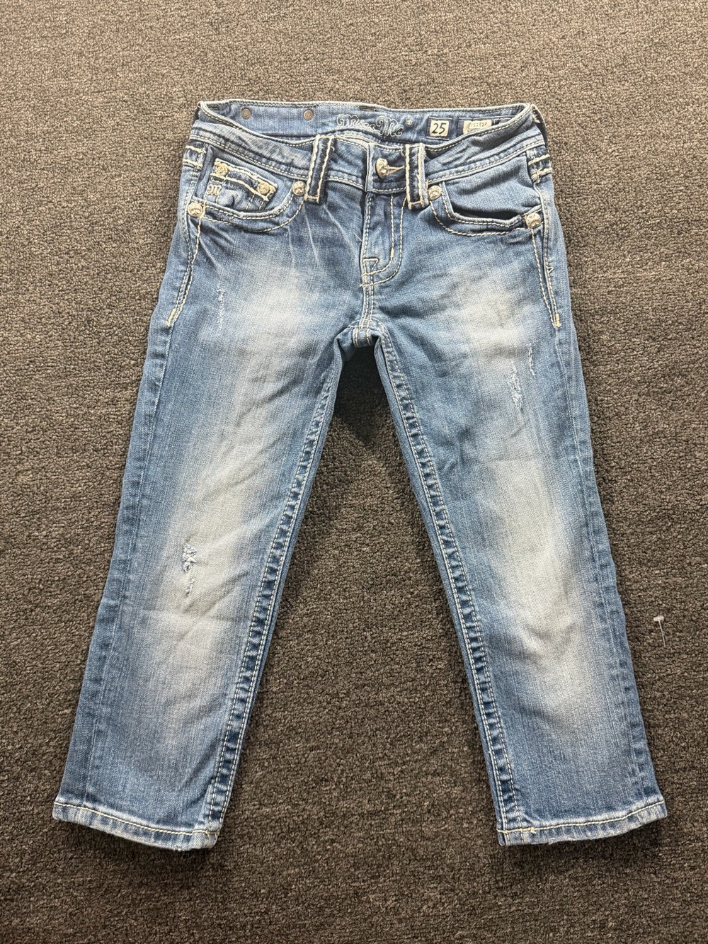 Miss Me Light Blue Ankle Crop Jeans